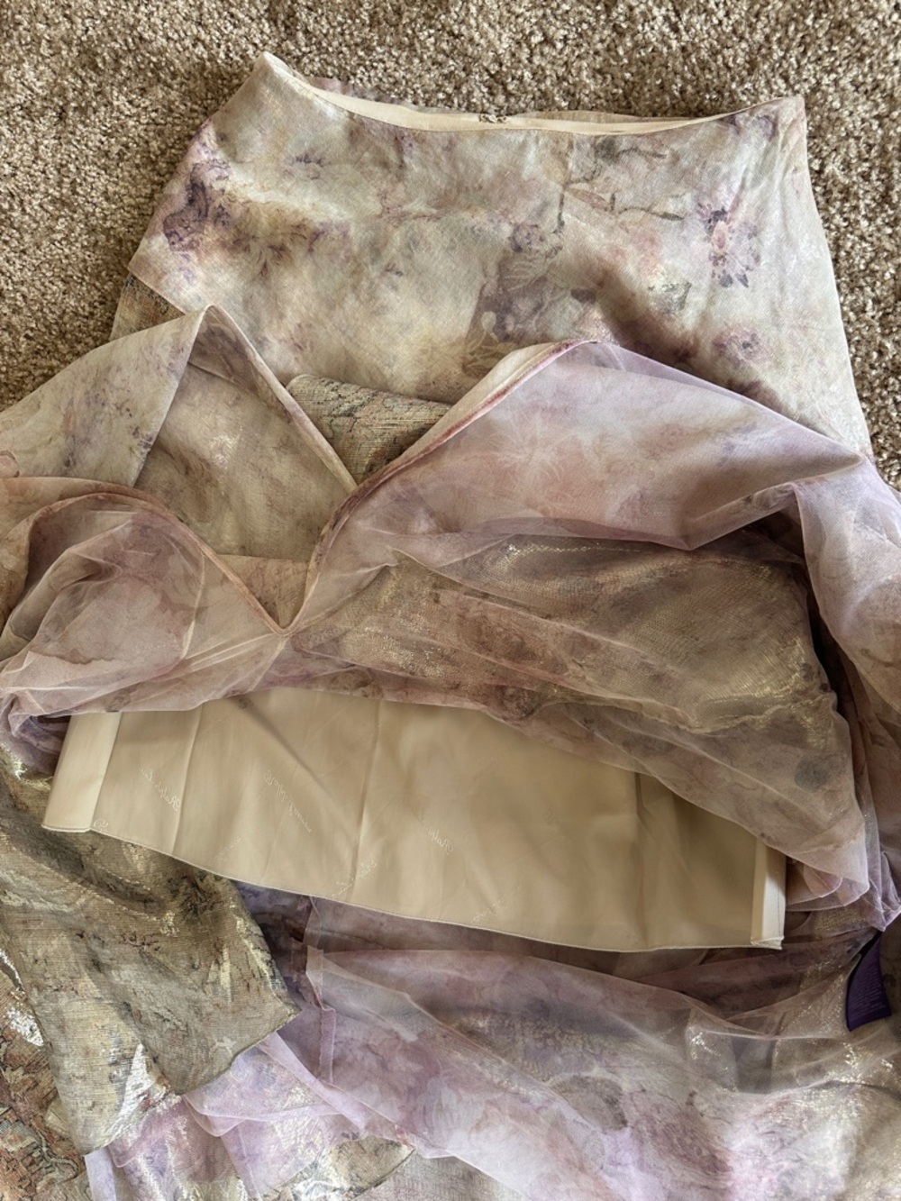 Ralph Lauren Purple Label Floral Metallic Silk Maxi Skirt - Picture 13 of 14